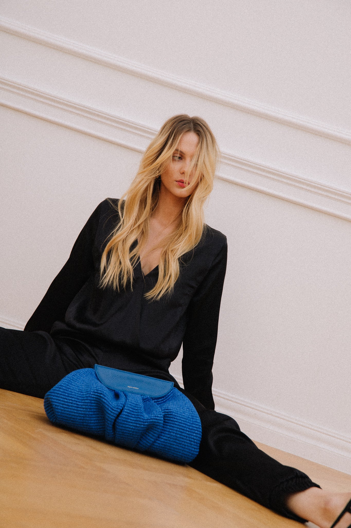 Raffia Cloud Bag - Kobalt