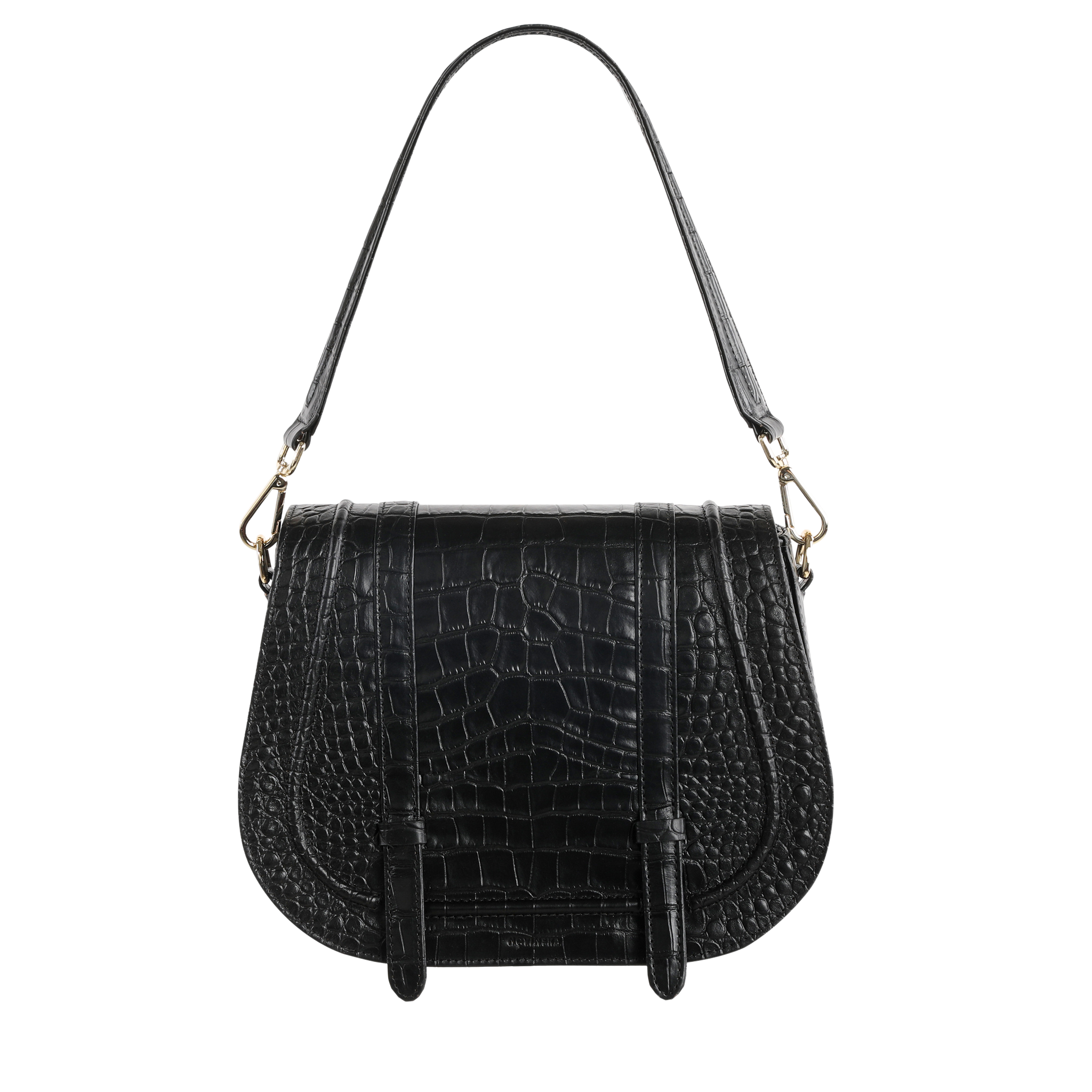 SADDLE BAG MAXI- Czarne crocco