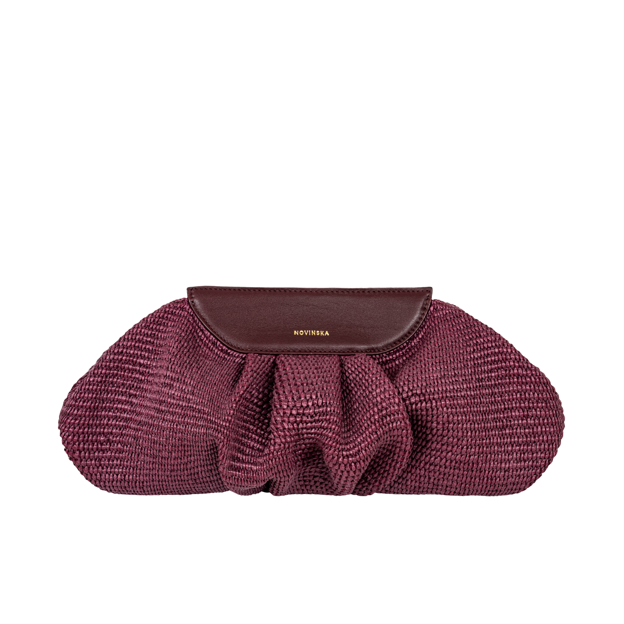 Raffia Cloud Bag - burgund