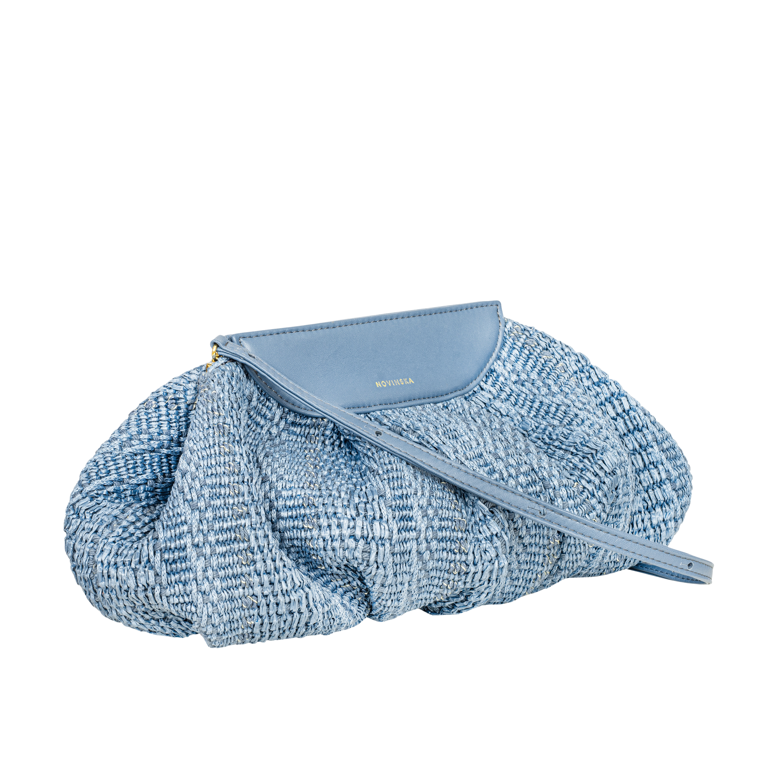 Raffia Cloud Bag - Azure Blue