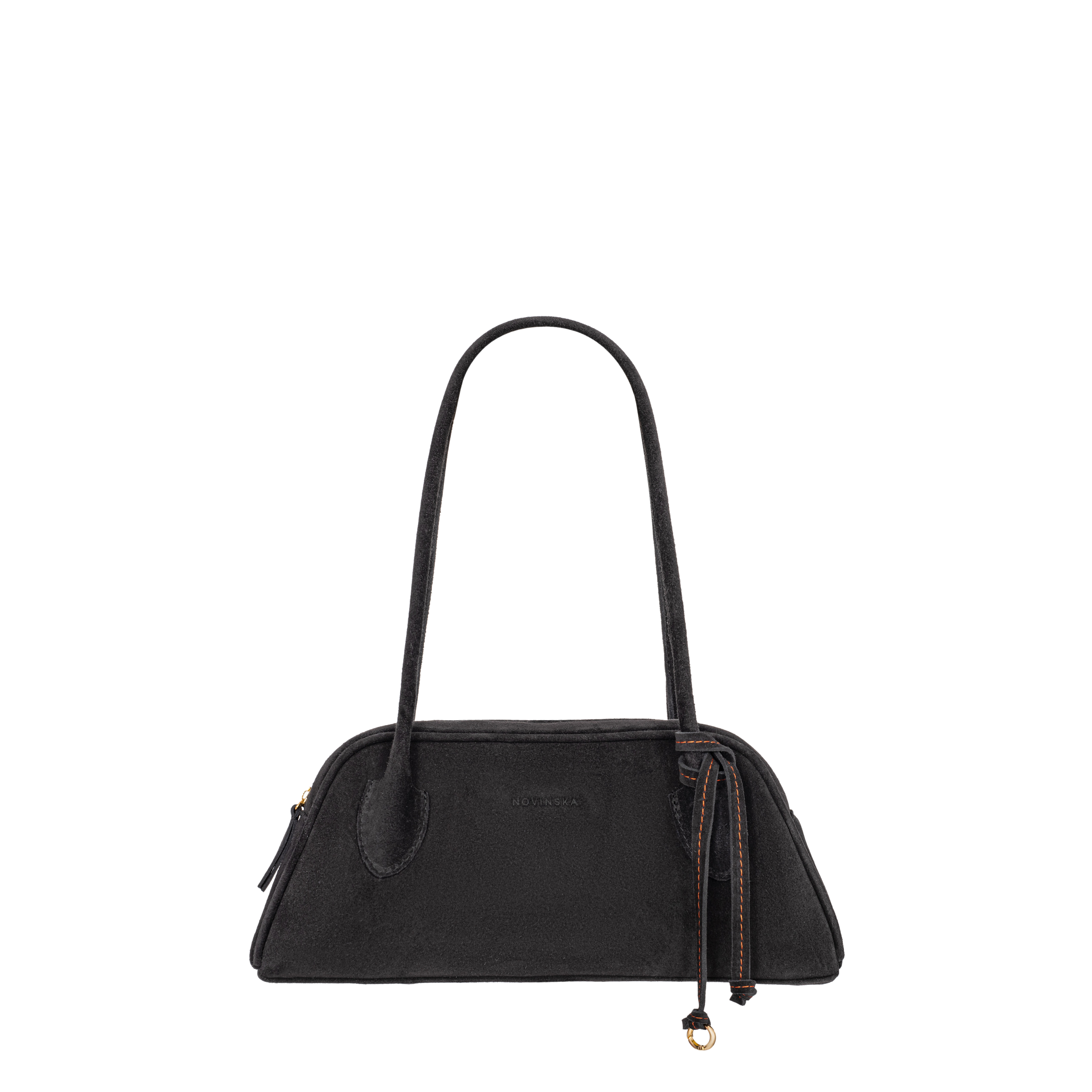 TRAPEZ BAG - Czarny zamsz