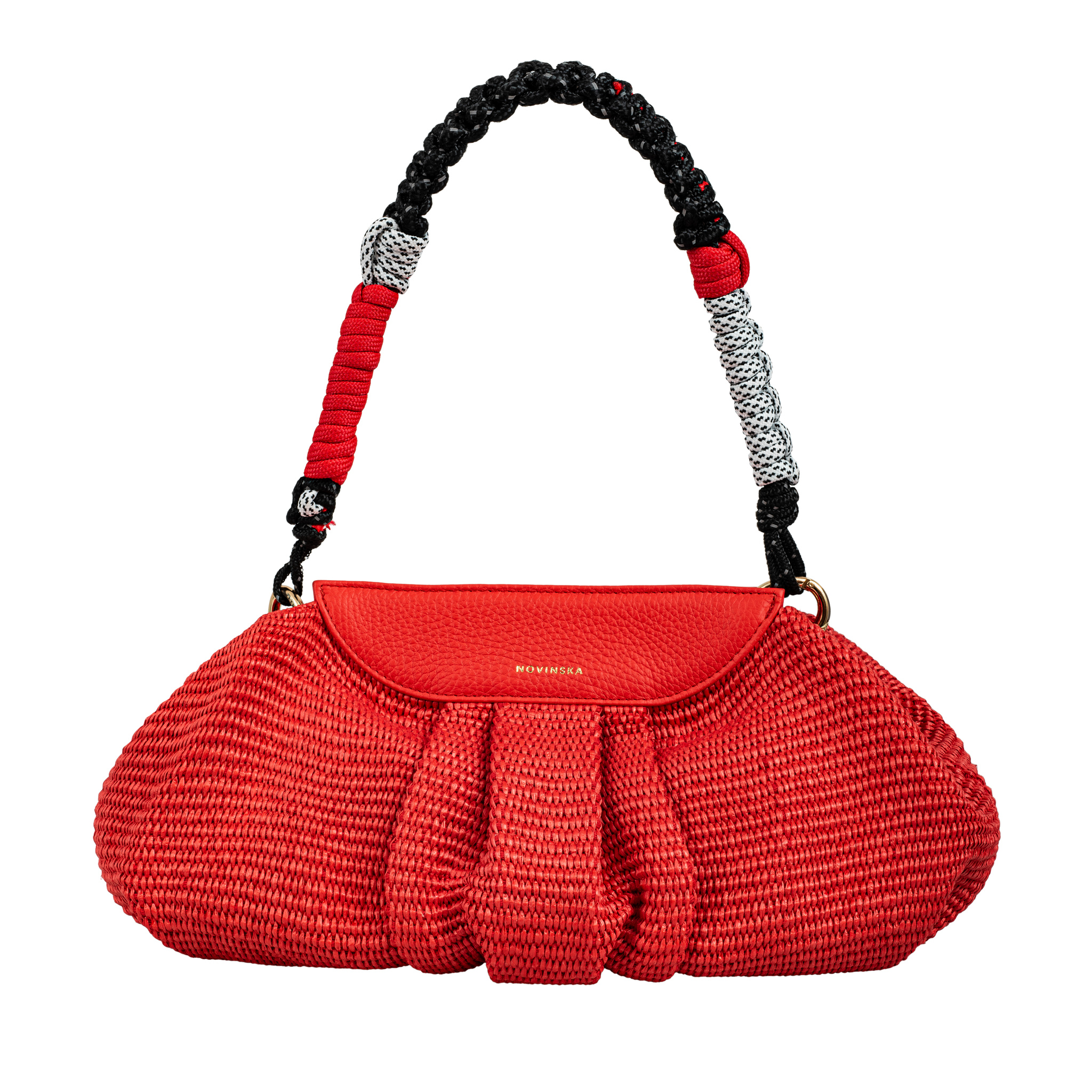 Raffia Cloud Bag - Czerwona