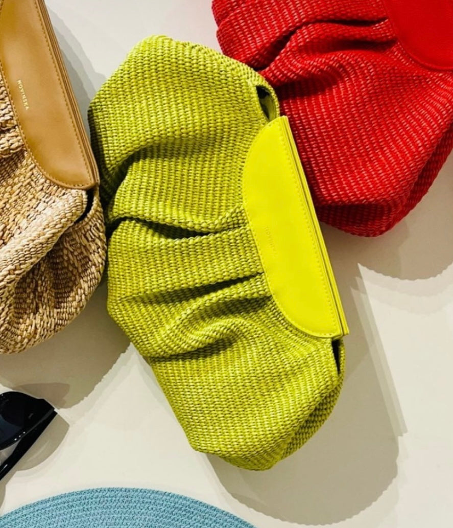 Raffia Cloud Bag - Limonka