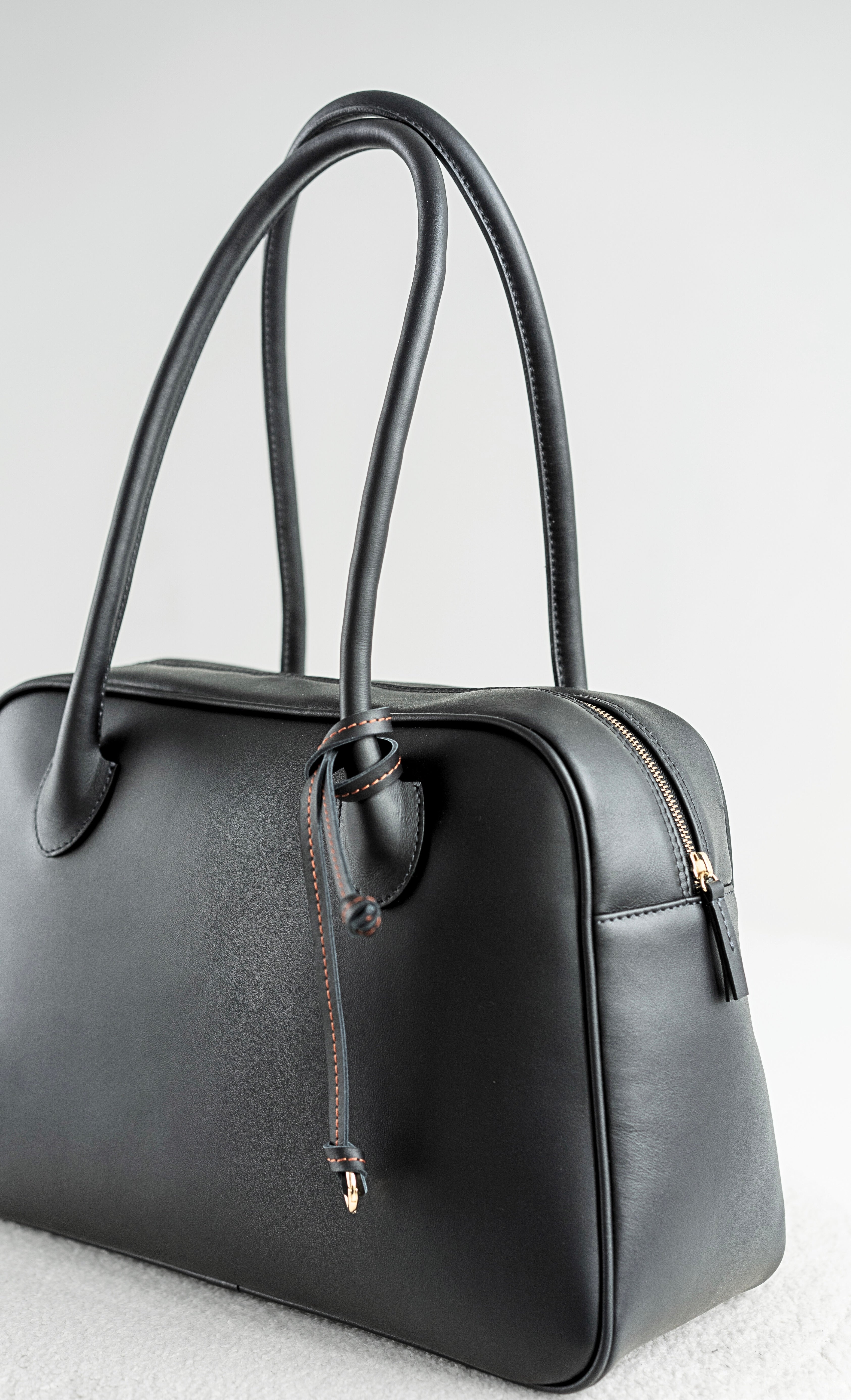 BOWLING BAG XL - Czarny zamsz
