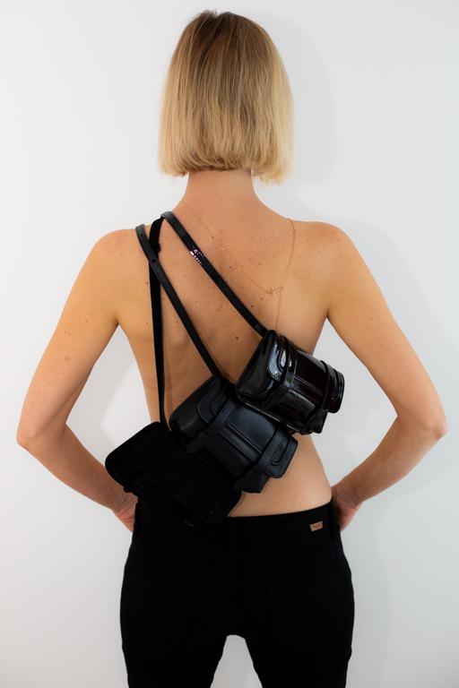 BELT BAG - czarny zamsz