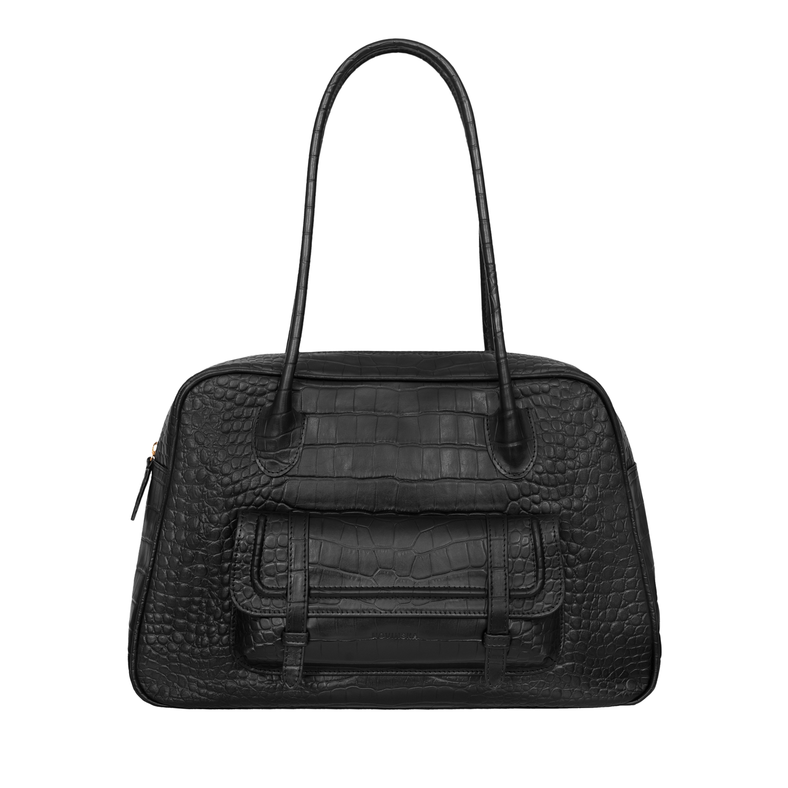 BOWLING BAG MAXI - Black crocco