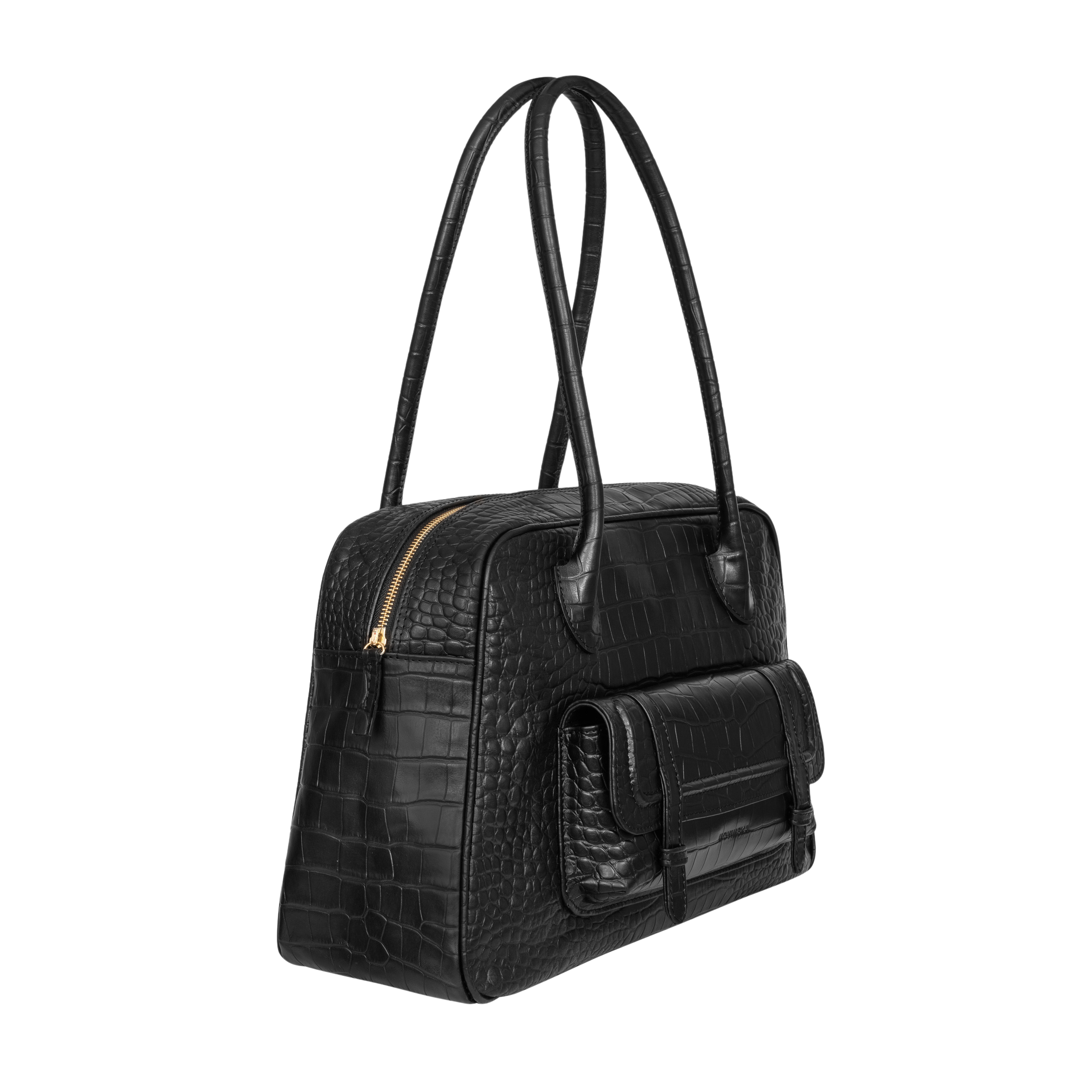 BOWLING BAG MAXI - Black crocco