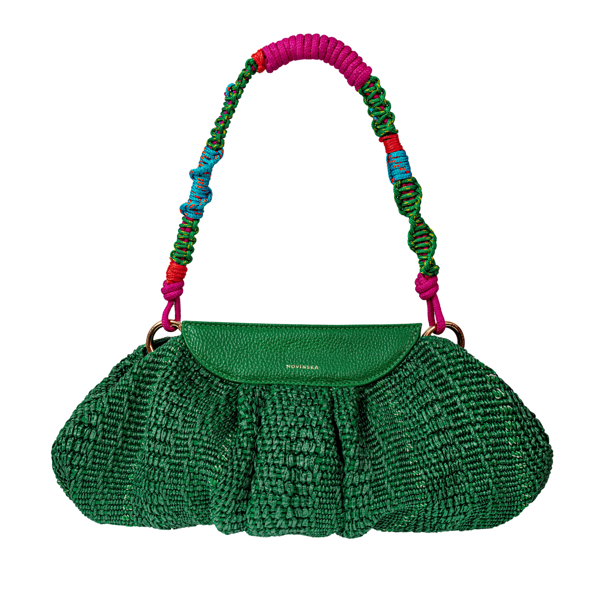 Raffia Cloud Bag - Palm Green