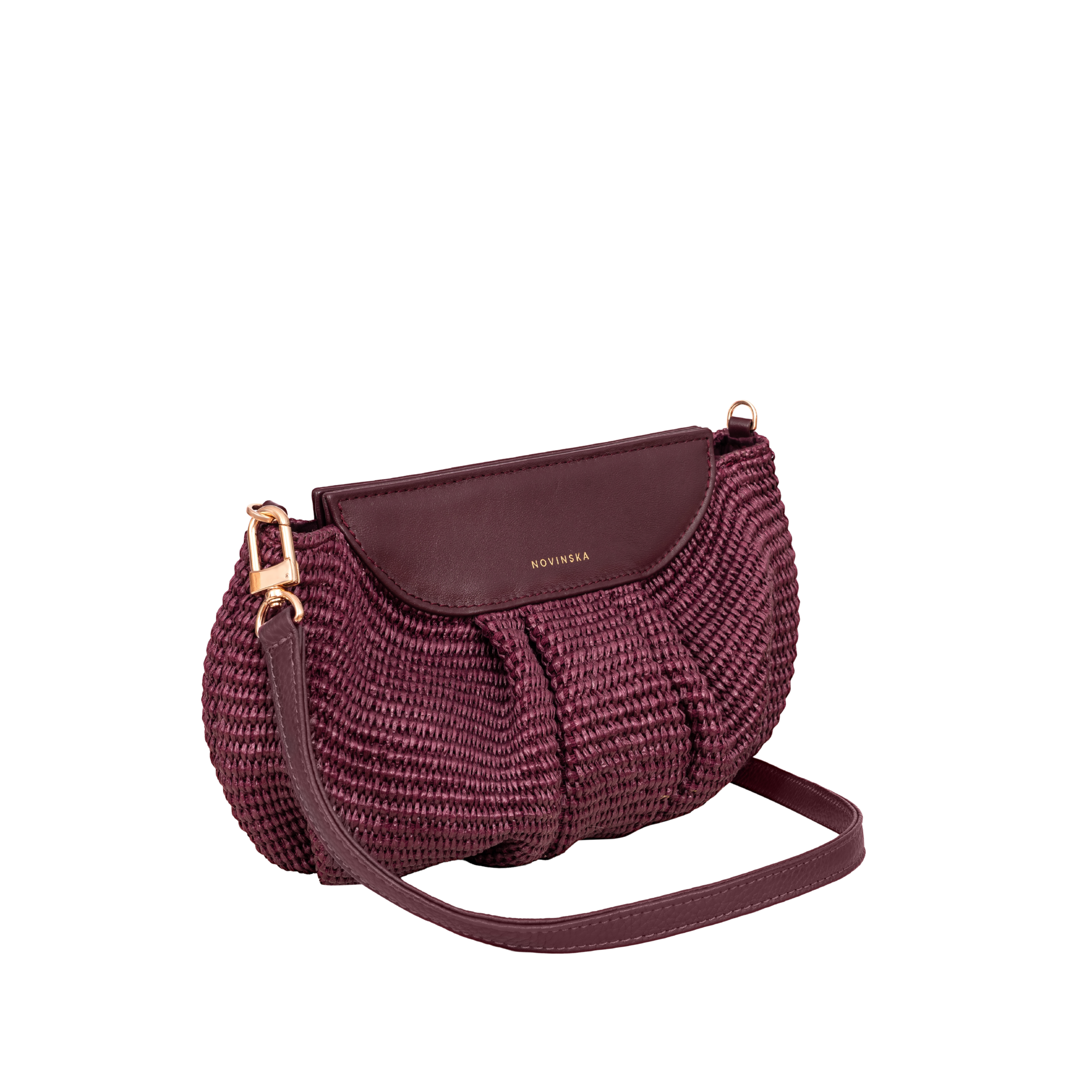 Baby Cloud Bag - Burgundy Raffia